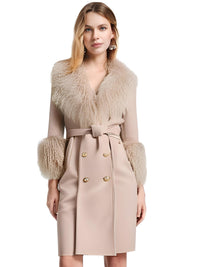 Thumbnail for Women's Wool Cashmere Coat With Real Mongolian Sheep Fur Collar and Cuffs Ladies Double Faced Coats Belted Winter Fall Long Coat -, Coats , Drestiny , Australia, Black, Blue, Brown, Coats, Coffee, Dark Brown, Fuchsia, Green, Khaki, L, Light Grey, Light Purple, Lilac, M, Mint, Mint Green, Neon Green, Orange, Pink, Purple, Red, Royal Blue, S, Teal, United Kingdom, United States, Violet Red, White, XL, XXL , Drestiny , www.shopdrestiny.com