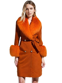 Thumbnail for Women's Wool Cashmere Coat With Real Mongolian Sheep Fur Collar and Cuffs Ladies Double Faced Coats Belted Winter Fall Long Coat -, Coats , Drestiny , Australia, Black, Blue, Brown, Coats, Coffee, Dark Brown, Fuchsia, Green, Khaki, L, Light Grey, Light Purple, Lilac, M, Mint, Mint Green, Neon Green, Orange, Pink, Purple, Red, Royal Blue, S, Teal, United Kingdom, United States, Violet Red, White, XL, XXL , Drestiny , www.shopdrestiny.com