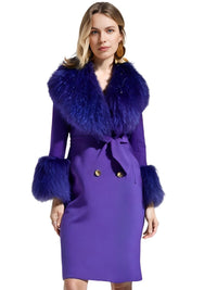 Thumbnail for Women's Wool Cashmere Coat With Real Mongolian Sheep Fur Collar and Cuffs Ladies Double Faced Coats Belted Winter Fall Long Coat -, Coats , Drestiny , Australia, Black, Blue, Brown, Coats, Coffee, Dark Brown, Fuchsia, Green, Khaki, L, Light Grey, Light Purple, Lilac, M, Mint, Mint Green, Neon Green, Orange, Pink, Purple, Red, Royal Blue, S, Teal, United Kingdom, United States, Violet Red, White, XL, XXL , Drestiny , www.shopdrestiny.com