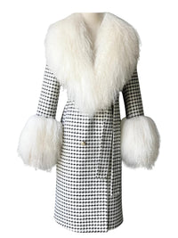 Thumbnail for Women's Wool Cashmere Coat With Real Mongolian Sheep Fur Collar and Cuffs Ladies Double Faced Coats Belted Winter Fall Long Coat -, Coats , Drestiny , Australia, Black, Blue, Brown, Coats, Coffee, Dark Brown, Fuchsia, Green, Khaki, L, Light Grey, Light Purple, Lilac, M, Mint, Mint Green, Neon Green, Orange, Pink, Purple, Red, Royal Blue, S, Teal, United Kingdom, United States, Violet Red, White, XL, XXL , Drestiny , www.shopdrestiny.com
