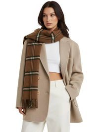 Thumbnail for Women's Wool Coats Loose Casual Double Breasted Retro Jacket Office Lady Outerwear