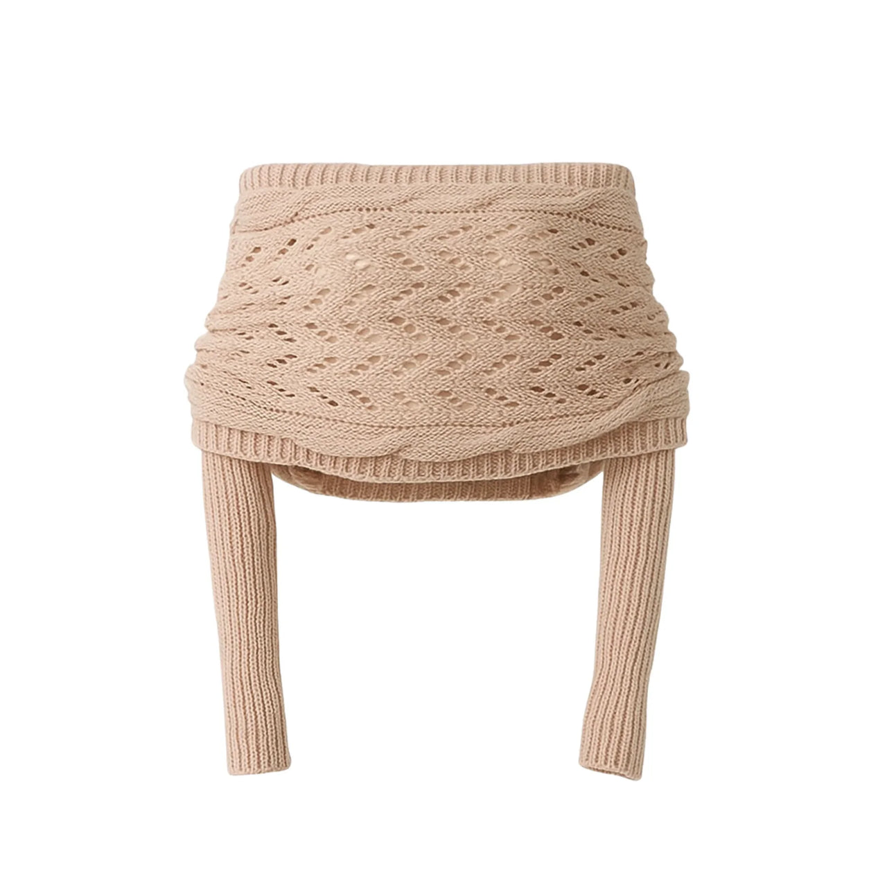 Women's Wrap Scarf Sweater Long-Sleeved Autumn Winter Shawl Wrap Solid Color Knitted Wrap Scarf