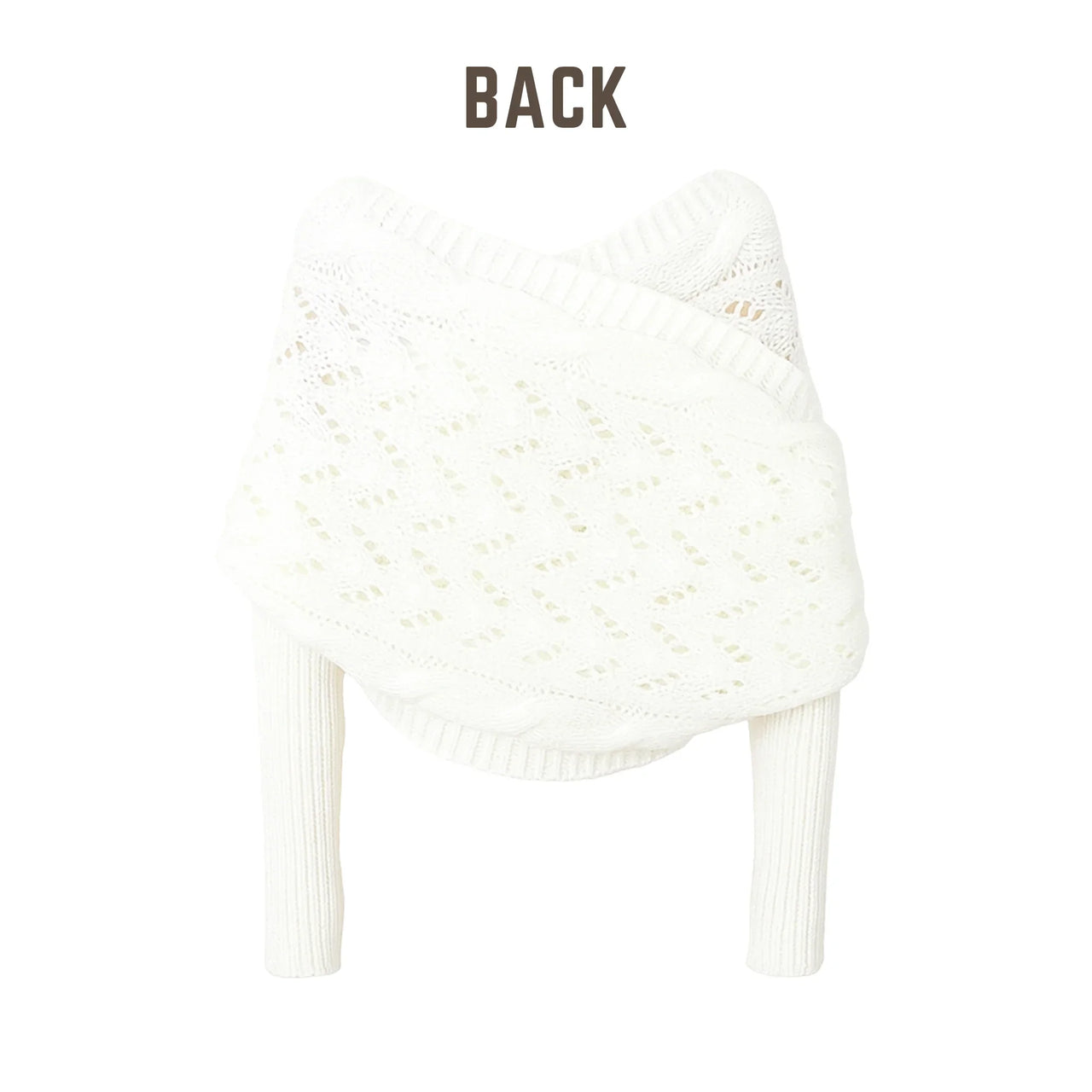 Women's Wrap Scarf Sweater Long-Sleeved Autumn Winter Shawl Wrap Solid Color Knitted Wrap Scarf