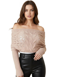 Thumbnail for Women's Wrap Scarf Sweater Long-Sleeved Autumn Winter Shawl Wrap Solid Color Knitted Wrap Scarf