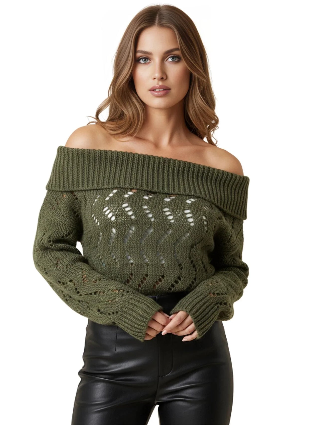 Women's Wrap Scarf Sweater Long-Sleeved Autumn Winter Shawl Wrap Solid Color Knitted Wrap Scarf