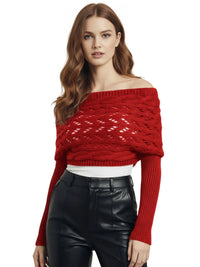 Thumbnail for Women's Wrap Scarf Sweater Long-Sleeved Autumn Winter Shawl Wrap Solid Color Knitted Wrap Scarf