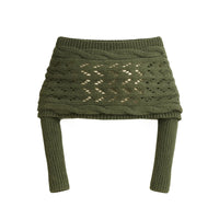 Thumbnail for Women's Wrap Scarf Sweater Long-Sleeved Autumn Winter Shawl Wrap Solid Color Knitted Wrap Scarf