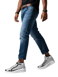 Thumbnail for X Hot Fashion Gold Shiny Mirror Men's Hip Hop Sneakers High Top