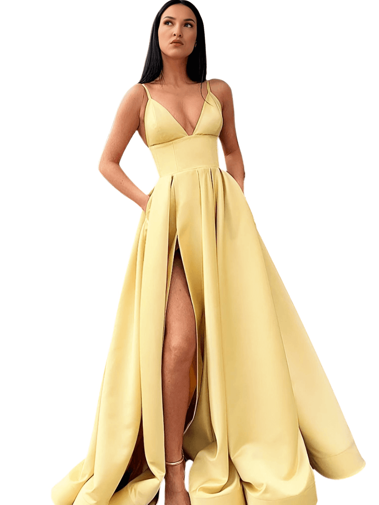 Stylish evening gown with pockets, available in custom sizes and colors. Shop Drestiny for free shipping and tax included. As seen on FOX/NBC/CBS. Save up to 50%.