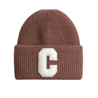 Thumbnail for Bean paste knit beanie with a white 'C' logo on a white background