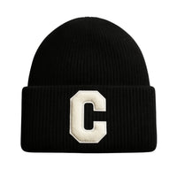 Thumbnail for Fashion Letter C Rabbit Fur Beanie Winter Skiing Caps Luxury Hat