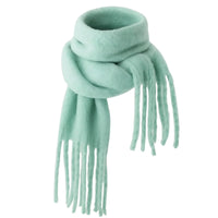 Thumbnail for Cool blue scarf with fringes on a white background