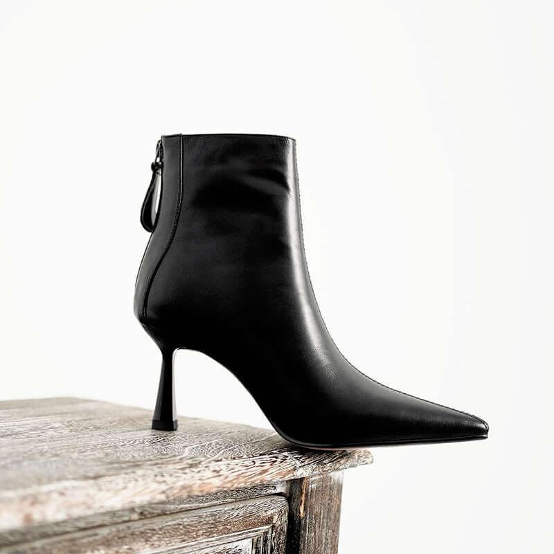 Cow Leather Pointed Toe High Heels -, High Heels , Drestiny , 10, 4, 5, 6, 6.5, 7.5, 8.5, 9, 9.5, Ankle Boots, Australia, Beige, Black, Boots, Canada, Dark Khaki, Heels, High Heels, New Zealand, Tan, United Kingdom, United States , Drestiny , www.shopdrestiny.com