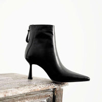 Thumbnail for Cow Leather Pointed Toe High Heels -, High Heels , Drestiny , 10, 4, 5, 6, 6.5, 7.5, 8.5, 9, 9.5, Ankle Boots, Australia, Beige, Black, Boots, Canada, Dark Khaki, Heels, High Heels, New Zealand, Tan, United Kingdom, United States , Drestiny , www.shopdrestiny.com