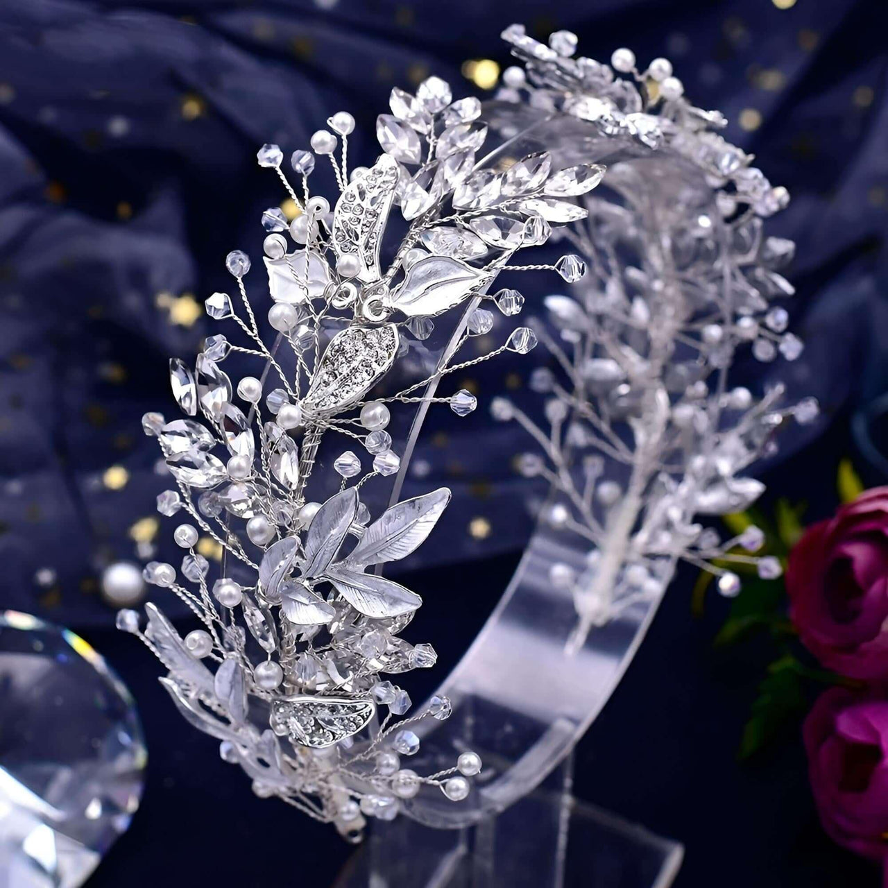 Elegant Crystal Floral Headdresses -, Hair Accessories , Drestiny , Australia, Canada, Gold, Hair Accessories, Hair Combs, Hairbands, Headbands, New Zealand, Silver, United Kingdom, United States , Drestiny , www.shopdrestiny.com