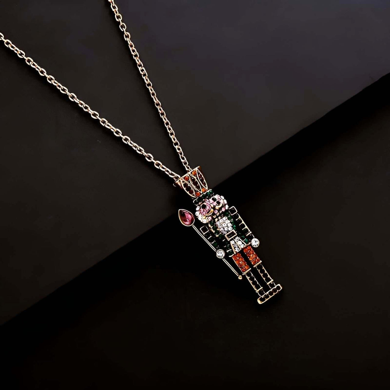Exquisite Colorful Crystals Nutcracker Ballet Pendant Necklace -, Necklaces , Drestiny , Australia, Black, Canada, Gender_Women, Green, Necklaces, New Zealand, Orange, Pink, Purple, United Kingdom, United States, White , Drestiny , www.shopdrestiny.com