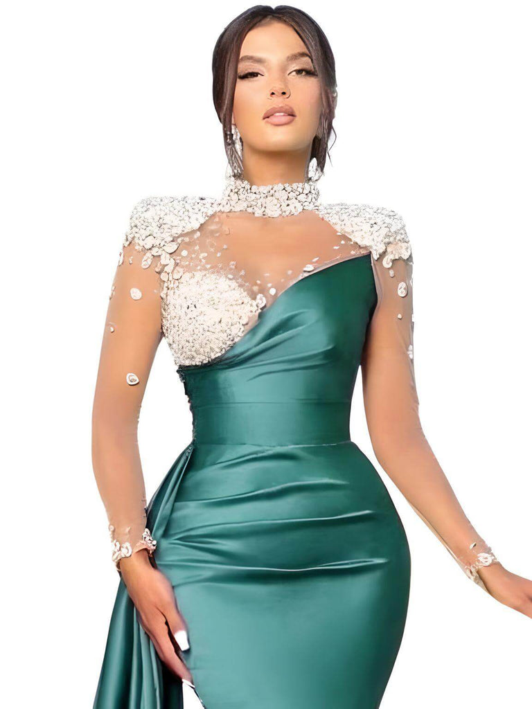 Luxury Evening Dress: Draped Crystal Satin Dress for Women. Shop Drestiny for Free Shipping + Tax Covered! Save up to 50% Off.