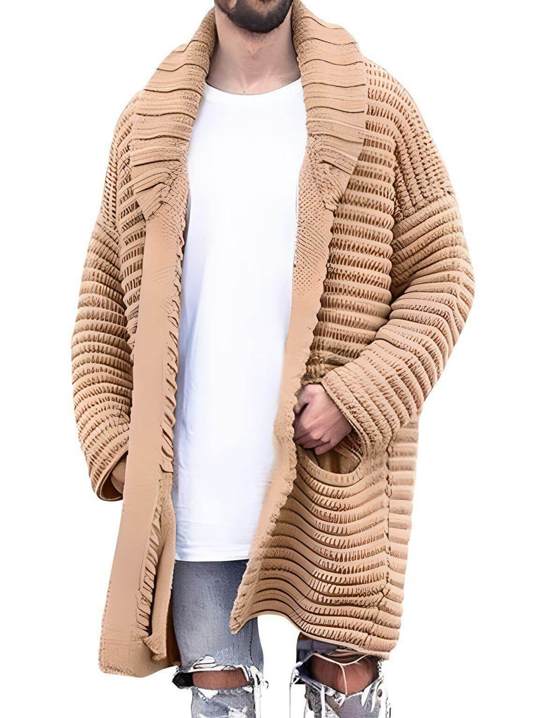 Men's Long Cardigan With Pockets
