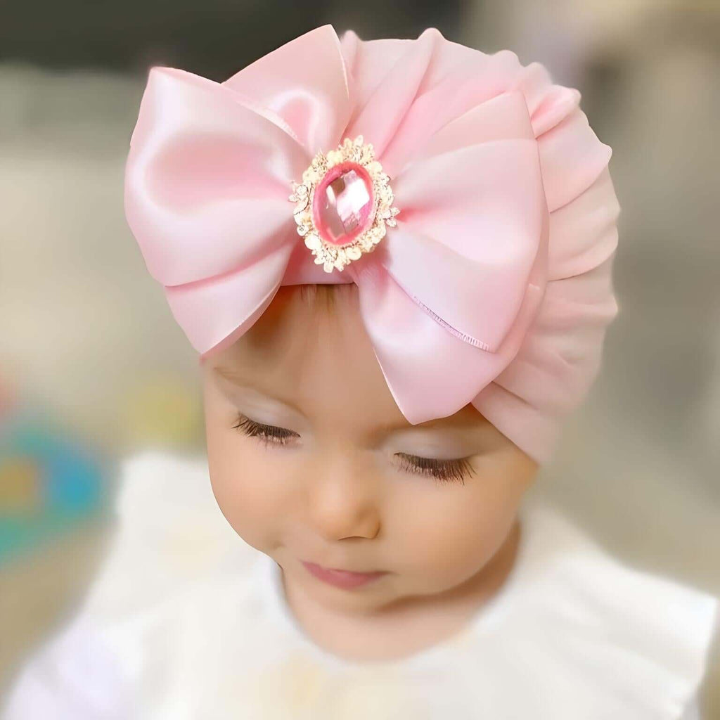 Baby's Pink Hat With Rhinestones