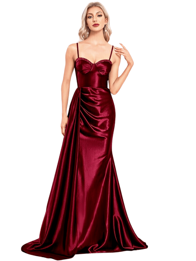 Luxury Sexy Satin Side-Split Formal Gown For Women