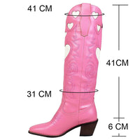 Thumbnail for Knee High Heart Shape Cowboy Boots For Women - In 8 Colors! -, Boots , Drestiny , 10, 10.5, 7.5, 8.5, 9, 9.5, Australia, Beige, Black, Boots, Brown, FR, Pink, Purple, Red, Teal, United Kingdom, United States, White, Yellow , Drestiny , www.shopdrestiny.com