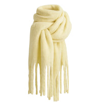 Thumbnail for Yellow scarf with fringes on a white background