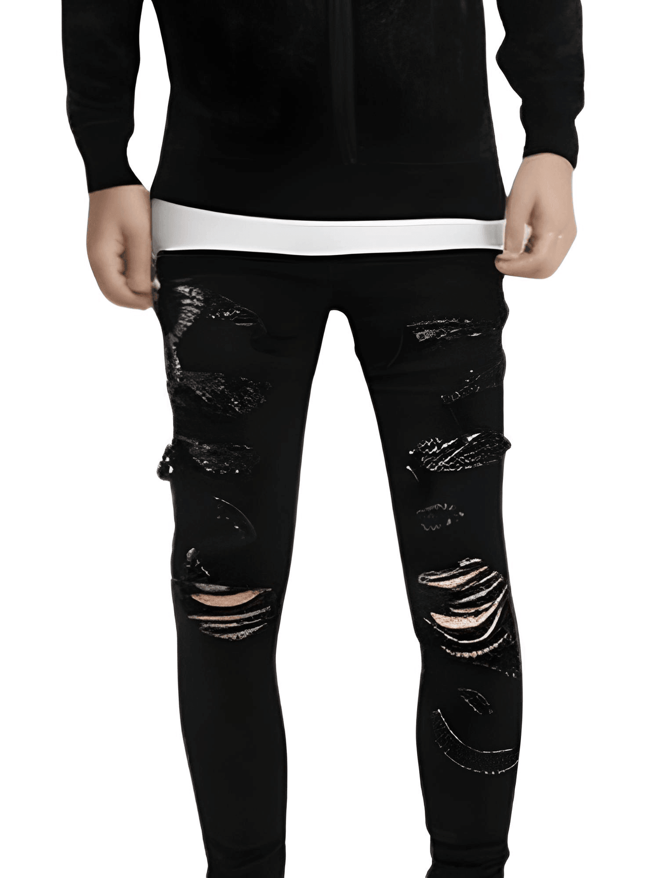 Men's Snake Embroidery Jeans Skinny Tapered Stretch Streetwear Denim Pants With Rips -, Jeans , Drestiny , 28, 30, 31, 32, 33, 34, 36, 38, 40, Australia, Black, Casual Pants, Jeans, New Zealand, Skinny Jeans, United Kingdom, United States , Drestiny , www.shopdrestiny.com