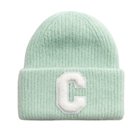 Thumbnail for Fashion Letter C Rabbit Fur Beanie Winter Skiing Caps Luxury Hat