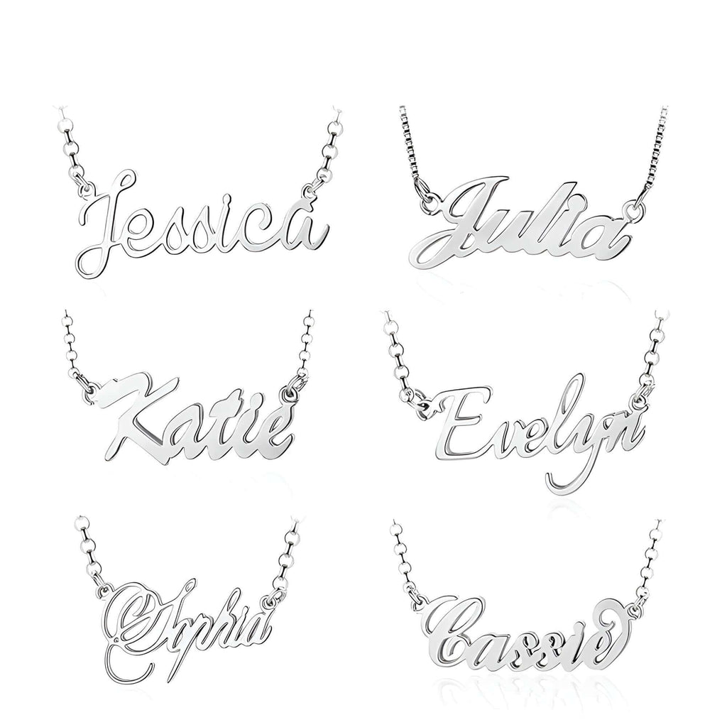 925 Sterling Silver Personalized Nameplate Letter Necklace
