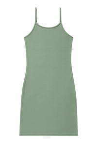 Thumbnail for Pale green spaghetti strap slip dress on a white background