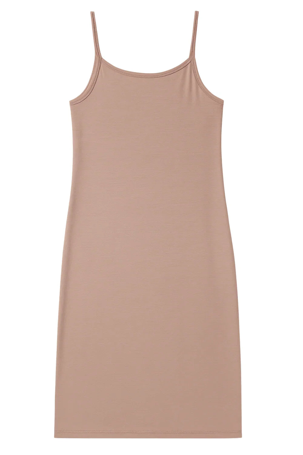 Khaki slip dress on a white background