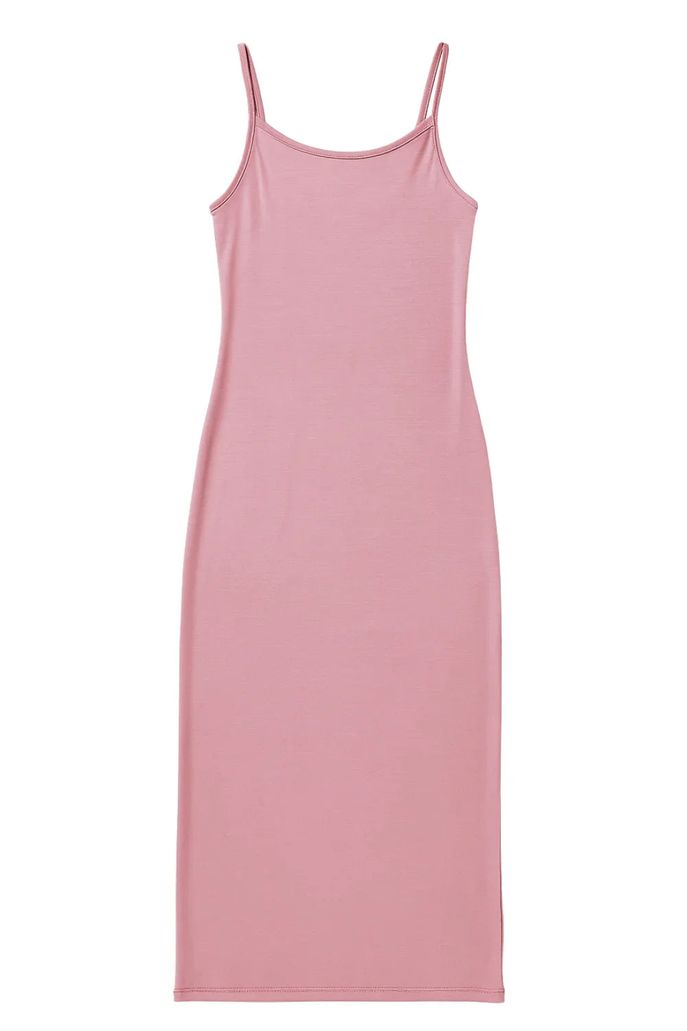 Pink slip dress on a white background