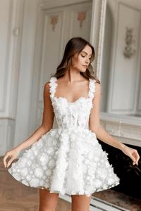 Customized White Mini Prom Dress Flower Lace Embroidery Evening Dress Lace-Up Spaghetti Strap Party Dress, Drestiny, White, Sleeveless, United States, USA, Canada, Australia, New Zealand, United Kingdom, UK, Custom Colors, 2, 4, 6, 8, 10, 12, 14, 16, 18, 20, 22, 24, 26, 28, 14W, 16W, 18W, 20W, 22W, 24W, 26W, 28W, Custom Size, White short prom dress, White mini formal dress, white lace mini prom dress, White mini cocktail dress, shopdrestiny.com