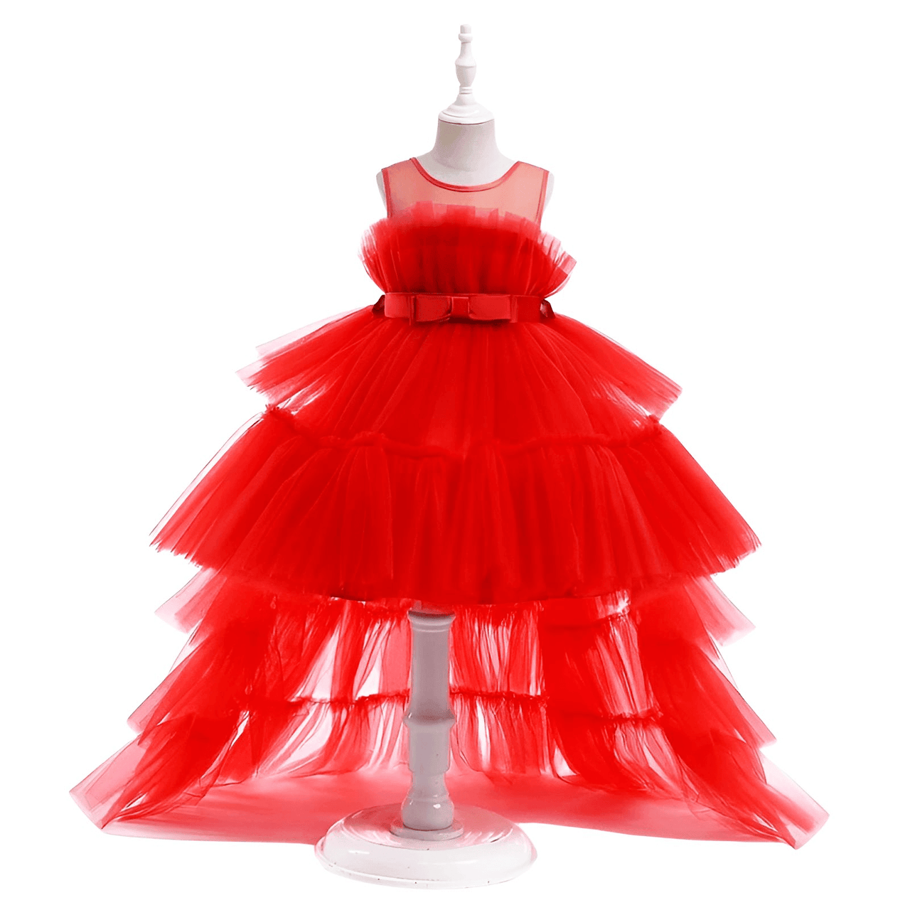Girl's Puffy Tulle Dress Trailing First Communion Party Dresses For Girl -, , Drestiny , 18M, 24M, 3T, 4T, 5T, 6T, 7T, 8T, Australia, Black, Canada, Dark Green, Dresses, Girls, Hot Pink, Light Blue, New Zealand, Peach, Pink, Purple, Red, Sleeveless, TD, United Kingdom, United States, White , Drestiny , www.shopdrestiny.com