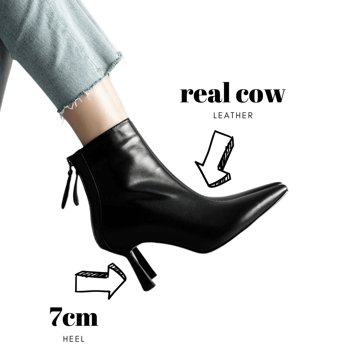 Cow Leather Pointed Toe High Heels -, High Heels , Drestiny , 10, 4, 5, 6, 6.5, 7.5, 8.5, 9, 9.5, Ankle Boots, Australia, Beige, Black, Boots, Canada, Dark Khaki, Heels, High Heels, New Zealand, Tan, United Kingdom, United States , Drestiny , www.shopdrestiny.com