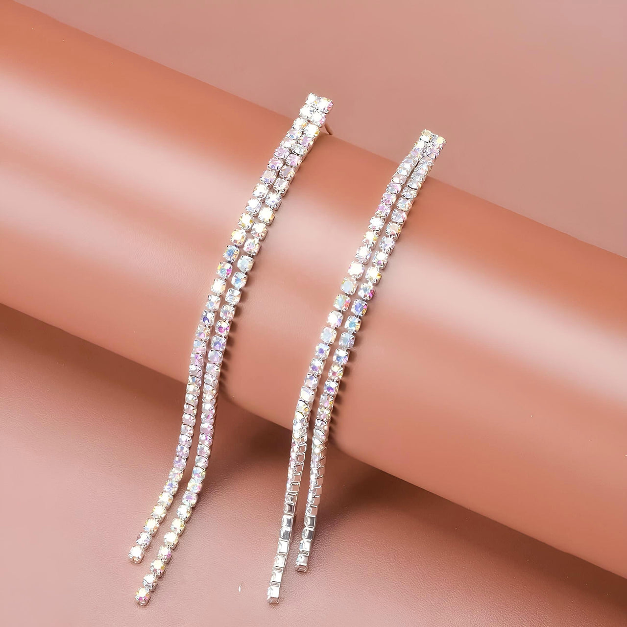 Rhinestone Crystal Tassel Long Earrings for Women -, Earrings , Drestiny , Australia, Canada, Earrings, Gender_Women, Gold, New Zealand, Silver, United Kingdom, United States , Drestiny , www.shopdrestiny.com