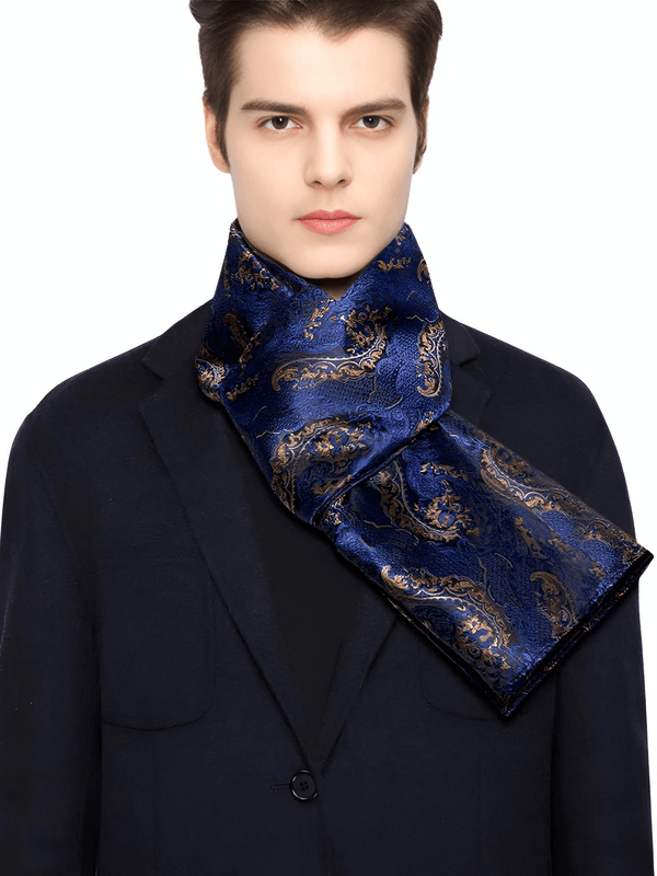 Blue Silk Scarf & Blue Silk Tie Sets For Men