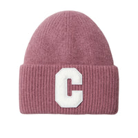 Thumbnail for Violet red beanie with a white 'C' logo on a white background