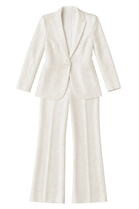 Thumbnail for White sequin suit jacket and pants on a white background