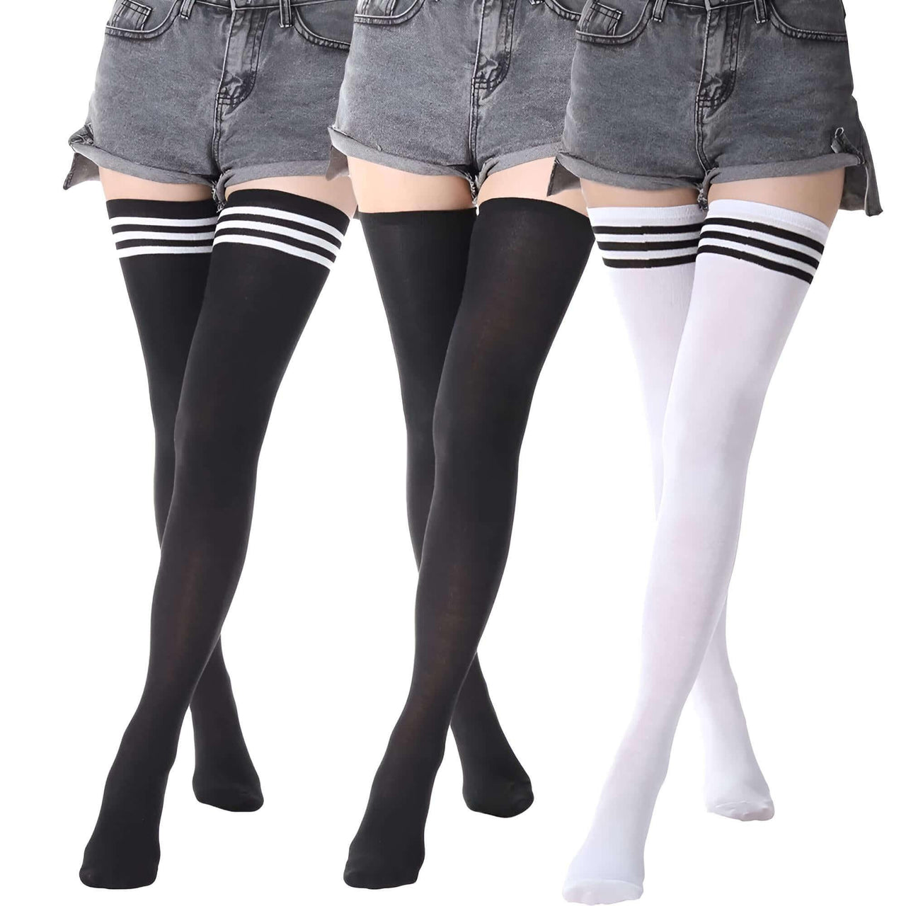 Women's Over Knee Thigh High Socks -, Socks , Drestiny , Australia, Black, Canada, Gender_Women, New Zealand, Socks, United Kingdom, United States, White , Drestiny , www.shopdrestiny.com