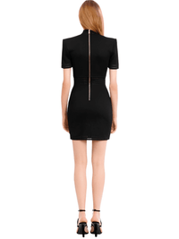 Thumbnail for Women's Short-Sleeved V-Neck Mini Dress, Drestiny, Mini Dresses, Short Sleeves, S, M, L, XL, United States, USA, Canada, Australia, New Zealand, United Kingdom, UK, Teal, Dark Olive Green, Black, Deep Pink, White, Orange, Red, Purple, Yellow, Khaki, v-neck mini dress, V-neck mini dress black, shopdrestiny.com