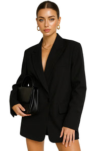 Thumbnail for Women's Oversized Blazer Coat Vintage Long Sleeve Pockets Female Outerwear Chic