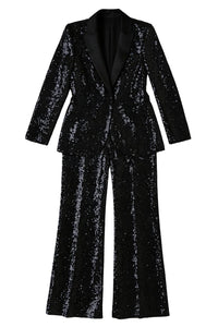 Thumbnail for Black sequin suit on a white background