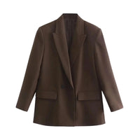 Thumbnail for Brown oversized blazer on a white background