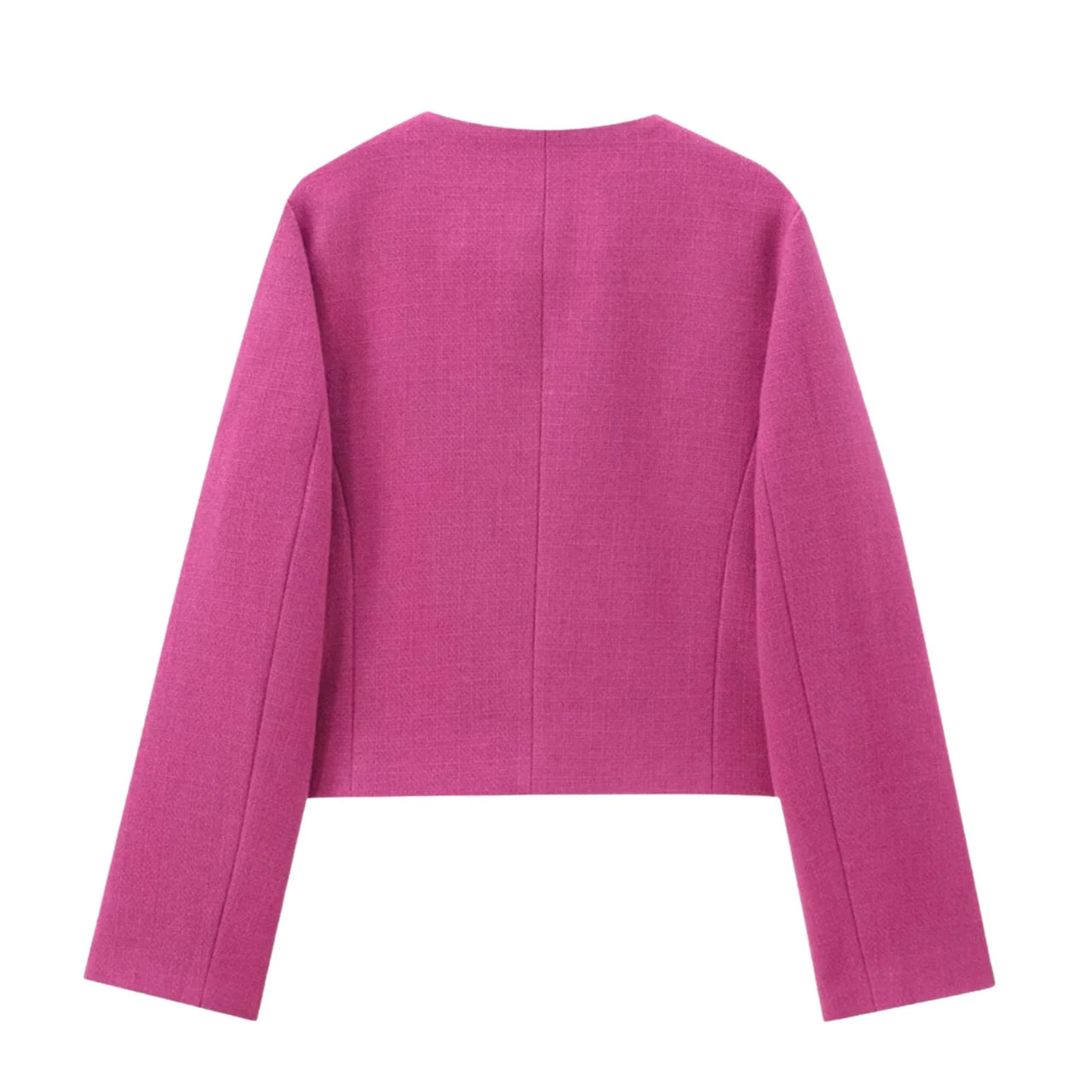 Pink long-sleeve top on a white background