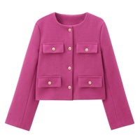 Thumbnail for Pink jacket with button details on a white background