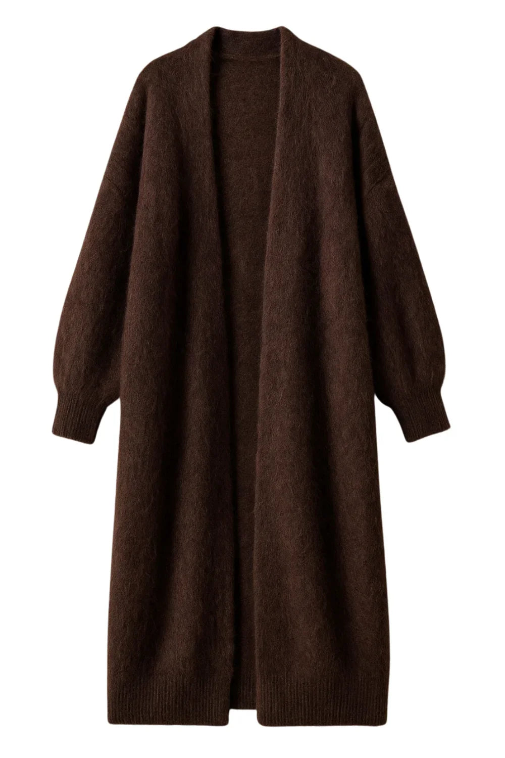 Brown long coat on a white background