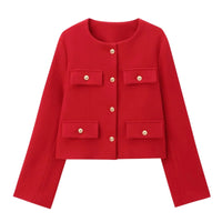 Thumbnail for Red jacket with gold buttons on a white background