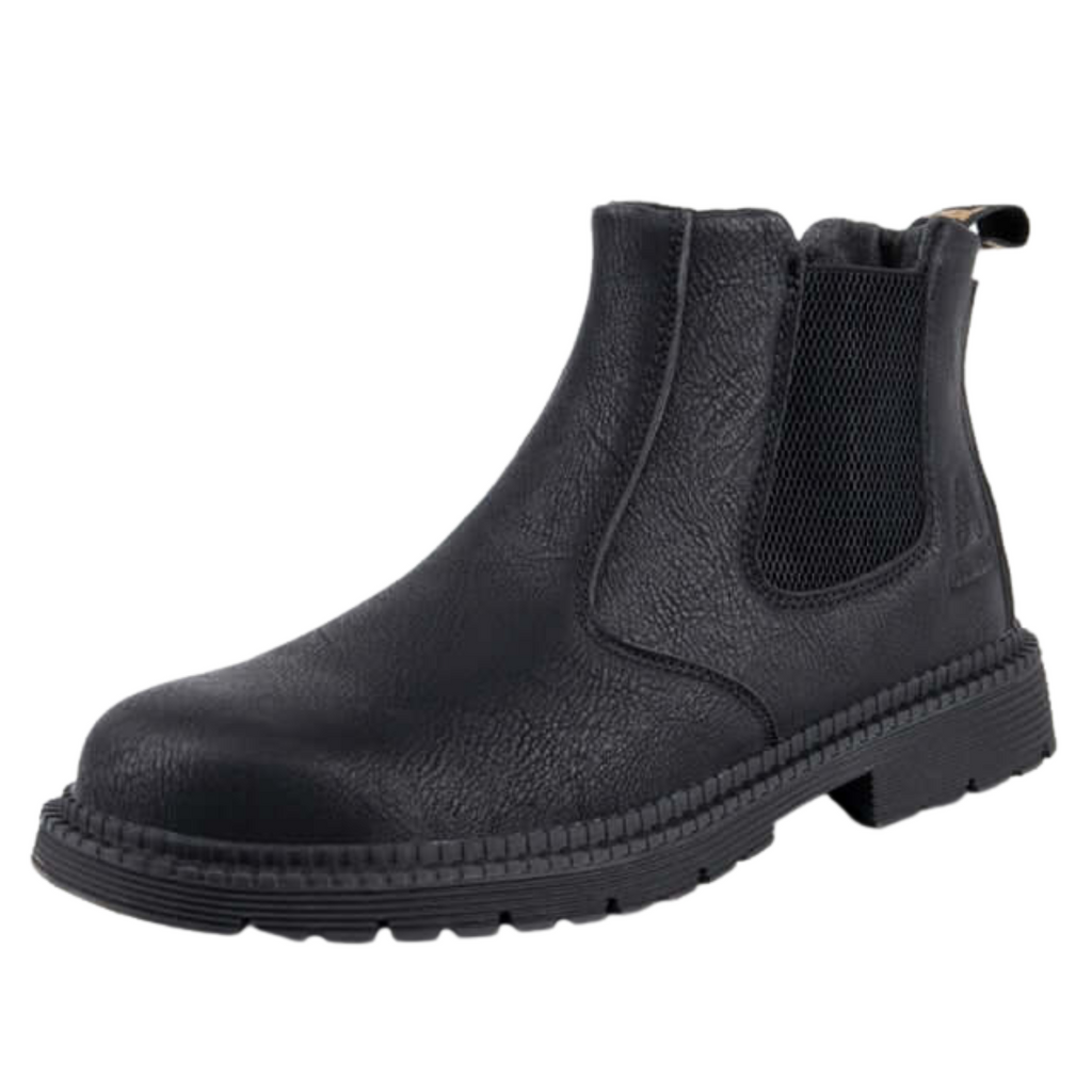 Men's Black Leather Work Boots - Indestructible!