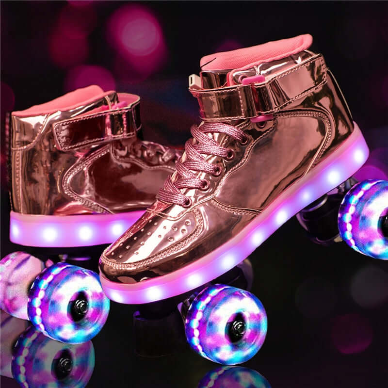 Do you love to roller skate? Luminous Light Up Wheels Roller Skates are the perfect way to get a work out and have fun at the same time. Skate in the dark!